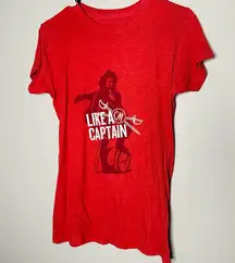Captain Morgan Spiced Rum Red Crewneck Basic Tee Liquor Rep Size Medium