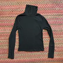 ONE STEP UP BLACK RIBBED TURTLENECK STRETCH LONG SLEEVE