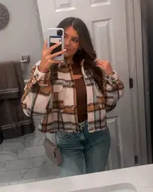 Garage cropped shacket