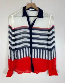 Equipment Femme Silk Signature Long Sleeve Button Down Shirt size Small $250