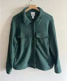 Joie Wool Blend Button Front Coat Women's Sz 1X Green Square‎ Pockets Cozy Fall