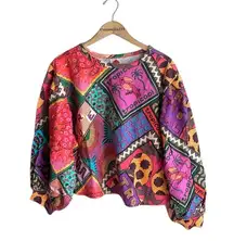 Farm Rio The Dotted Patch Scarf Sweatshirt