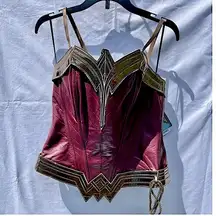 Wonder Woman DC Comics Adult Corset Bustier Top Costume Medium NWT