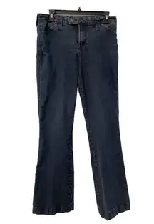 NYDJ High Rise Boot Cut Flare Leg Denim Blue Jeans Faux Back Pockets Size 10‎