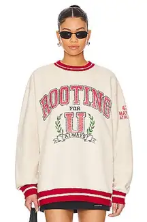 The Mayfair Group Rooting For U Sweatshirt in Tan