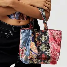 NWT Urban Outfitters Natalie Purse Velvet Patchwork Mini Tote Bag Color - Multi