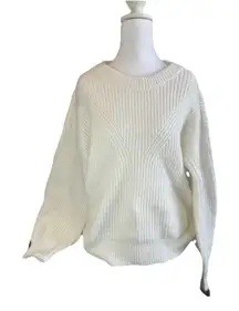 Women's Sonoma Goods For Life Sweater Size S White Cozy Crewneck Long Sleeve