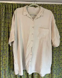 Cream Linen Oversized Shirt Woman's Size L