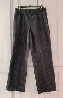 NWT Eddie Bauer Bremerton Fit Black Pinstripe‎ Pants sz 12 Short Business Office
