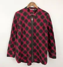 Soft Surroundings Buffalo Plaid Zip Up Blouse