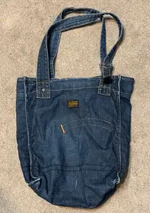 G Star Medium Wash Y2K Denim Tote Bag
