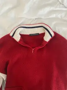 red cropped sweater