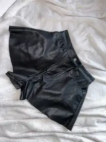 Leather Flared Shorts