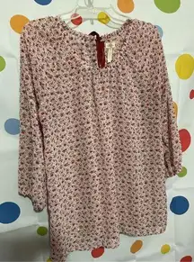 Matilda Jane Semi Sheer 3/4 Sleeve Peasant Blouse Size Large 🍑🍓