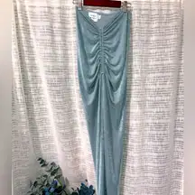 HELLO MOLLY Mermaidcore Sparkly Aquamarine Ruched Skirt - Sz. 4 / Small
