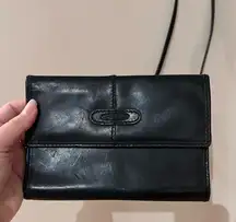 Fossil Black Leather Wallet Crossbody