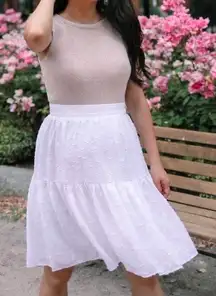 NWT white polka dot skirt