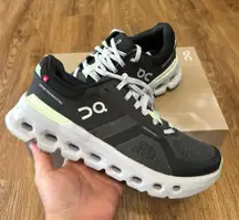 ON CLOUDRUNNER black running athletic training lace up shoes sneakers new 