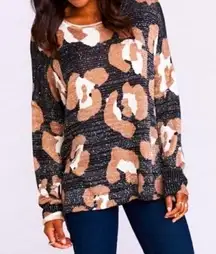 Show Me Your Mumu Mellow Bonfire Oversized Sweater in S’more Cheetah Metallic M