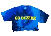 UC BERKELEY Cal Bears Go Bezerk Tie Dye Game Day Cropped T Shirt Size Small