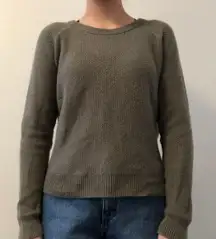 olive dark green knit sweater layer back