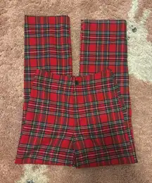 NWT Brandy Melville John Galt Red Blue Green Plaid High Rise Kim Pants Christmas