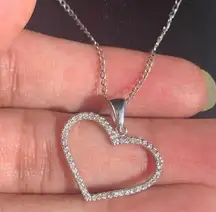 14k gold heart charm with sterling silver chain