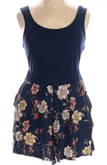 Torrid Navy Summer Garden Floral Tank Top Romper Stretchy Chic Plus Size 1X