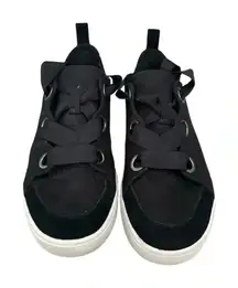 Koolaburra UGG‎ Penley Sneakers Black Ribbon Lace-Up Ortholite Suede Shoes 7.5