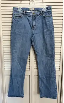 Lena Jeans Straight Leg Light Wash‎ Stretch Zip Mid Rise Size 14 Pockets