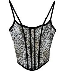NWT Victoria’s Secret Velvety Leopard Print Corset Bustier Bra‎ Top Medium