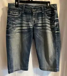 BKE Womens Size 30 Culture Crop Capri‎ Thick Stitching Punk 90’s Y2K Festival