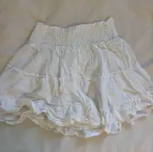 White Garage Mini Skirt Flowy