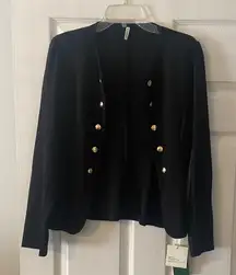 HALARA Black Blazer with Gold Buttons size L brand new length 23” bust 34”