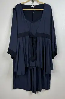 Simple by Suzanne Betro NEW Navy 3 Piece Pajama Set Size 3x