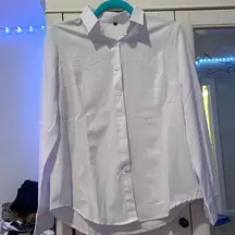plain white long sleeve button up