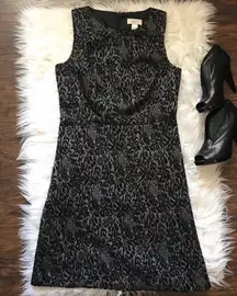 Gray Floral Print Sheath Dress