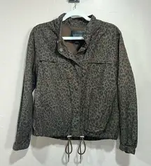 Sanctuary Drawstring Hem Leopard Jacket Medium