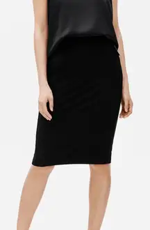 Eileen Fisher Black Grey Pencil Skirt Pull On Stretchy Tencel Washable Size S