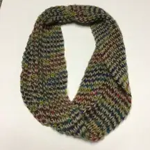 Multi Colored Tan Purple Blue Green Yellow Orange Sequin Knit Infinity Scarf