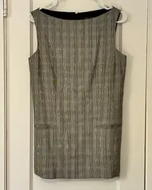 Ann Klein VTG houndstooth mini wool jumper dress size 8 plaid academic classic