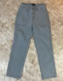 J.Crew Jeans High Rise Cropped Button Fly Light‎ Wash Denim Pants