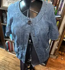 DKNY jeans vintage denim snap M short sleeve shirt