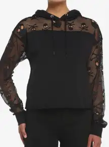 Skull and Crossbones mesh hoodie pullover large