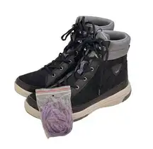 Ryka Aurora Women Size 9 Black Gray Quilted High-top Sneaker Boots Extra Laces