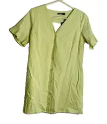 Nasty gal women’s‎ size 2, short sleeve lined button up mini dress/tunic