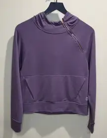 Balance Collection Purple Asymmetrical Zip Hoodie