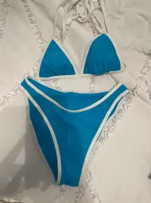 Blue And White Bikini