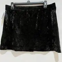 Abound Womens‎ Mini Skirt Black Small Velvet Mini Skirt Thigh Slit