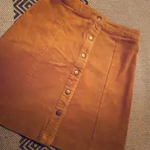 Soprano mustard yellow corduroy button up skirt